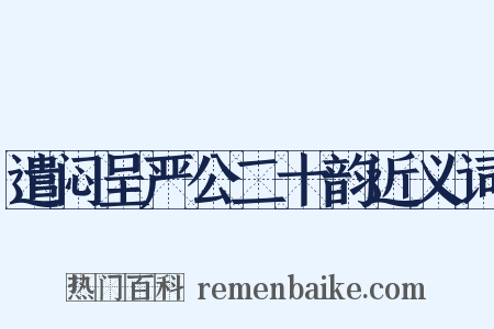 遣闷呈严公二十韵近义词是什么意思的图片